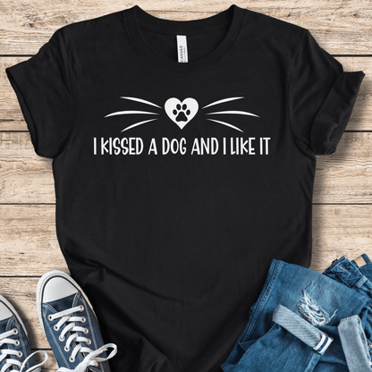 T-Shirt Black / XS I Kissed A Dog Funny Shirt