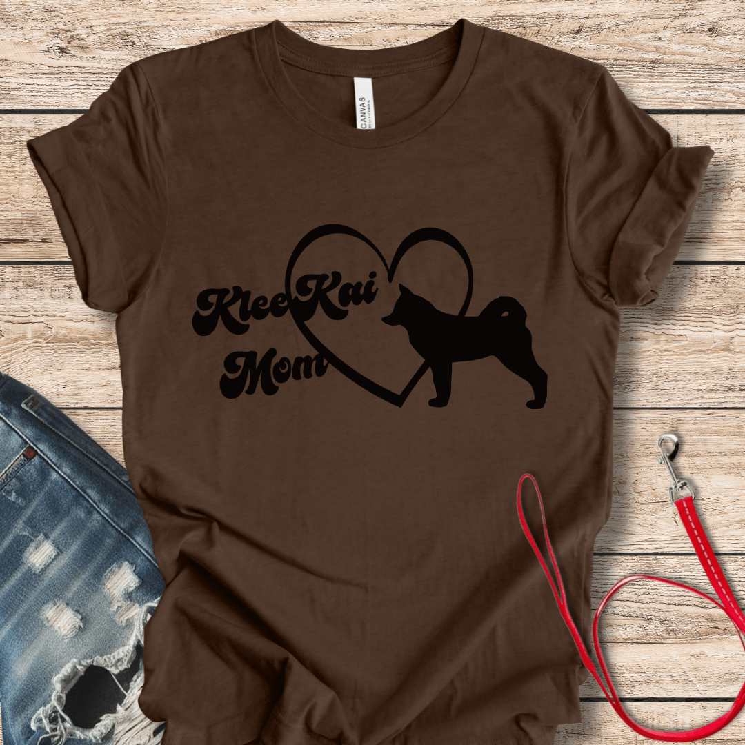 T-Shirt Heather Brown / XS Klee Kai Dog Mom Retro Vibes Tee