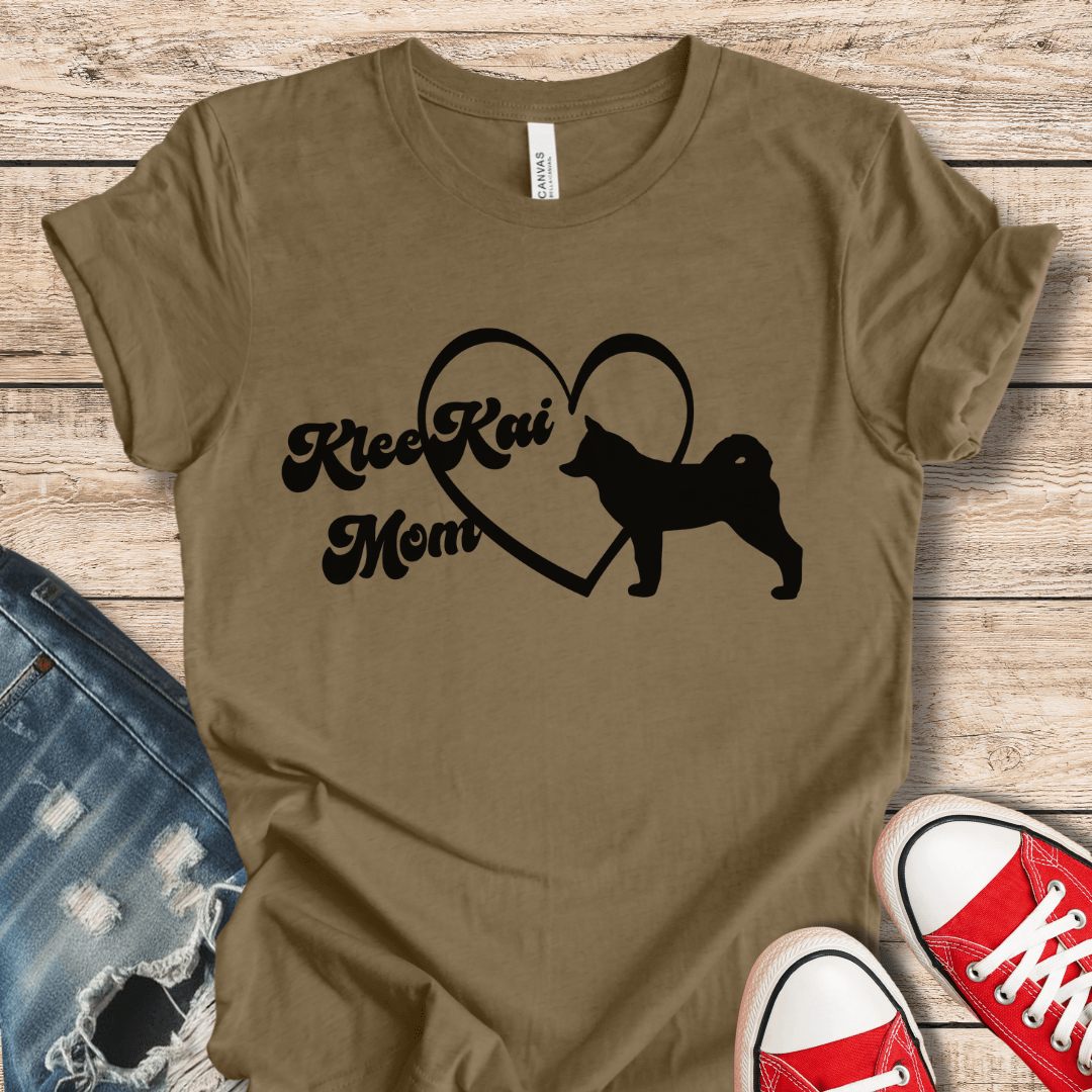 T-Shirt Heather Olive / XS Klee Kai Dog Mom Retro Vibes Tee