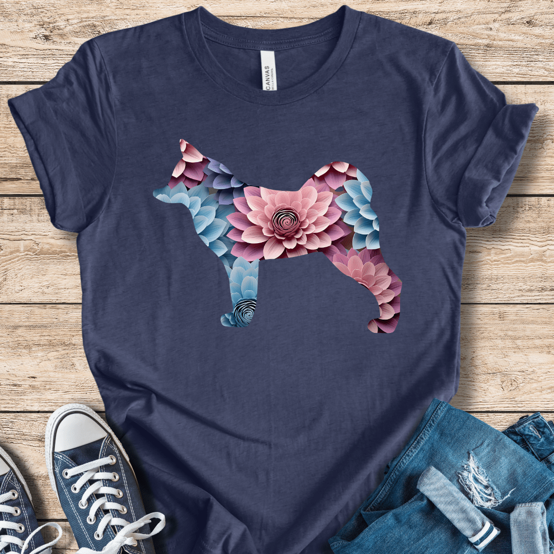 T-Shirt Heather Navy / XS Klee Kai Flower Shirt