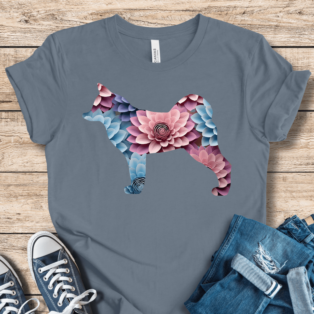 T-Shirt Steel Blue / XS Klee Kai Flower Shirt