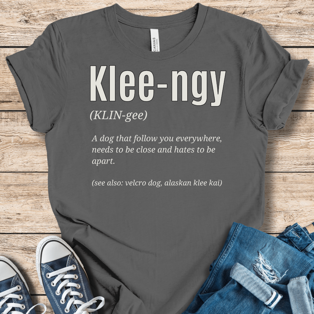 T-Shirt Asphalt / XS Klee-ngy Definition Tee – The Perfect Velcro Dog Shirt