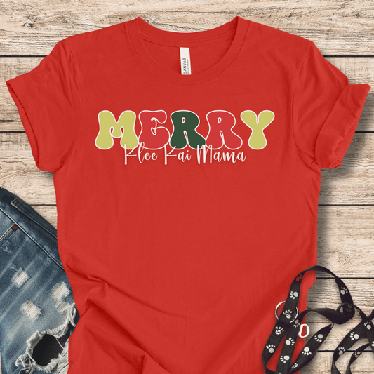 T-Shirt Red / XS Merry Klee Kai Mama (Green) Tee