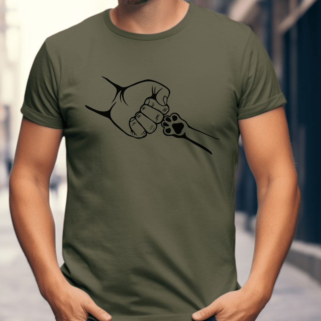 T-Shirt Military Green / S Paw Fist Bump T-Shirt