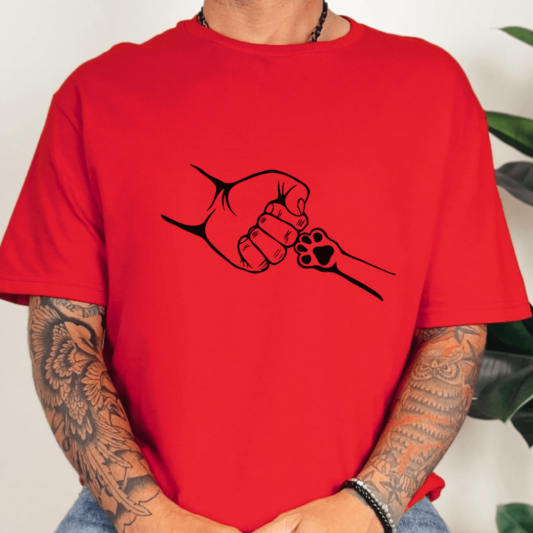 T-Shirt Red / XS Paw Fist Bump T-Shirt