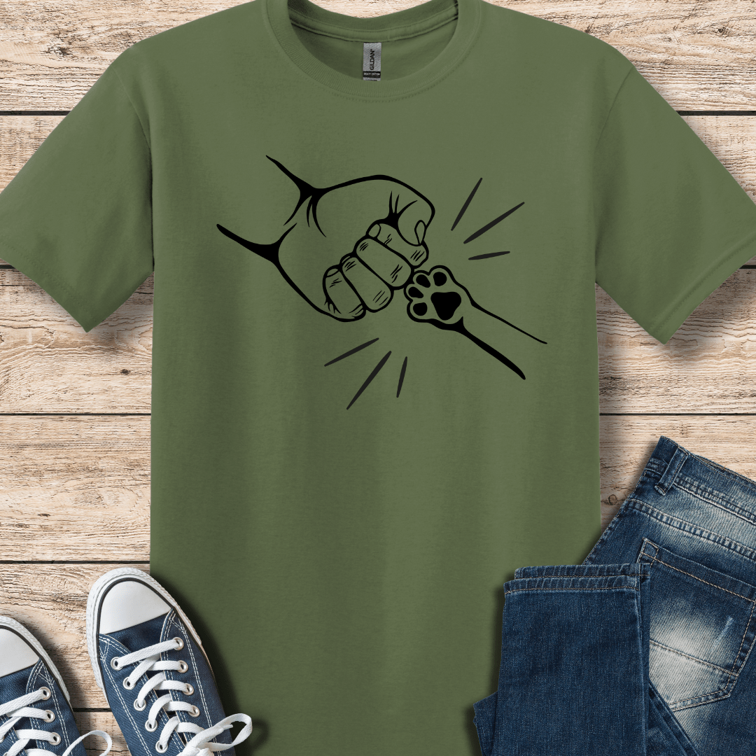 T-Shirt Military Green / S Paw Fist Bump T-Shirt