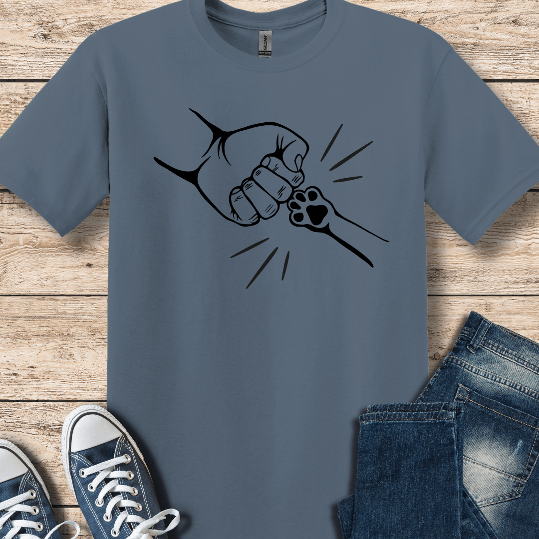 T-Shirt Stone Blue / S Paw Fist Bump T-Shirt