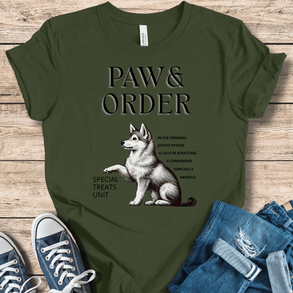 T-Shirt Military Green / XS Paw & Order Funny Klee Kai T-Shirt