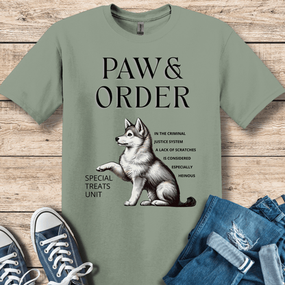 T-Shirt Sage / XS Paw & Order Funny Klee Kai T-Shirt