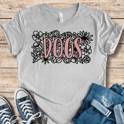 T-Shirt Athletic Heather / XS Paws & Petals – Floral DOGS Tee