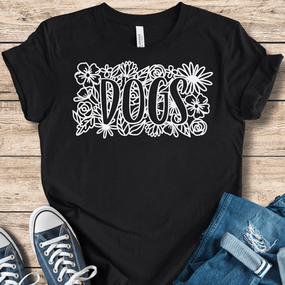 T-Shirt Black / XS Paws & Petals – Floral DOGS Tee